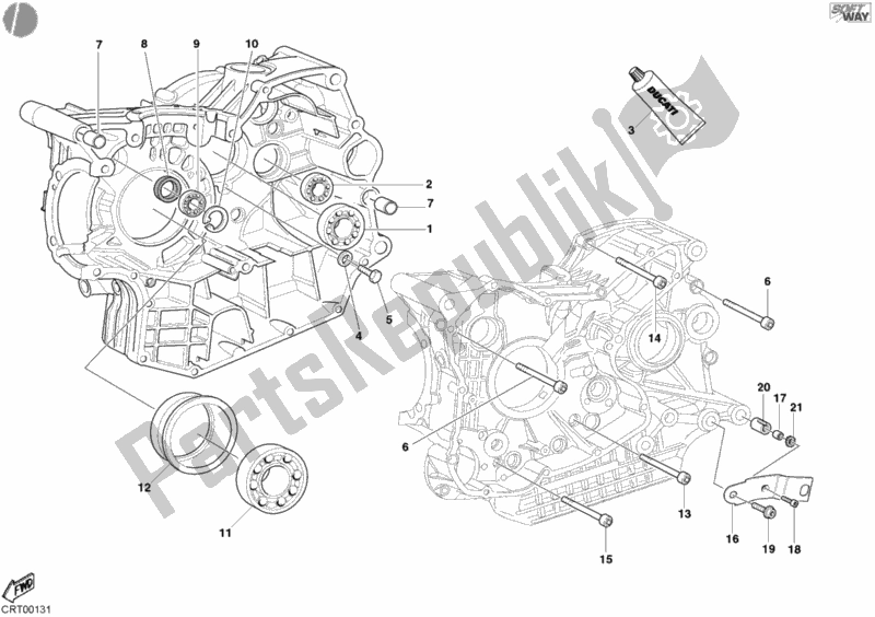All parts for the Crankcase Bearings of the Ducati Superbike 749 S 2006
